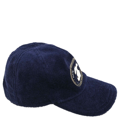 Chanel Cotton Navy #M Cap Hat Small Good