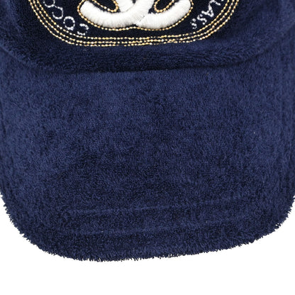 Chanel Cotton Navy #M Cap Hat Small Good