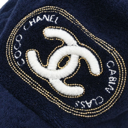 Chanel Cotton Navy #M Cap Hat Small Good