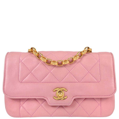 Chanel 1989-1991 Pink Lambskin Shoulder Bag