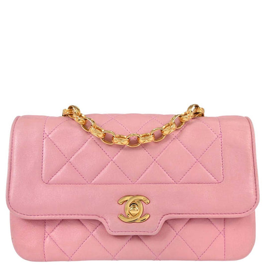 Chanel 1989-1991 Pink Lambskin Shoulder Bag
