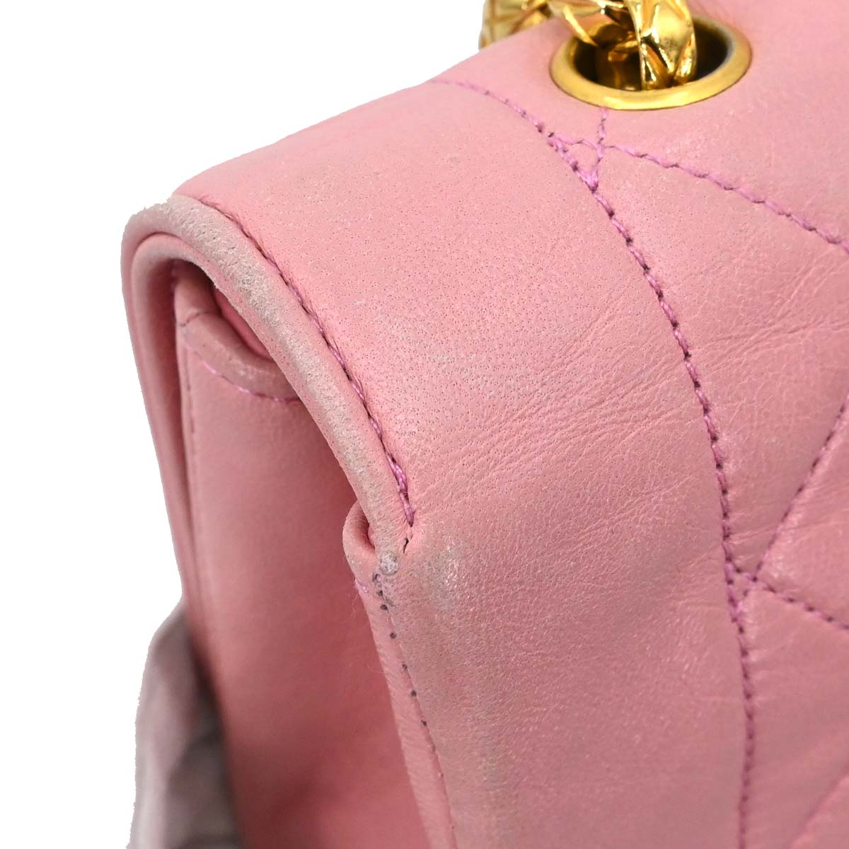 Chanel 1989-1991 Pink Lambskin Shoulder Bag