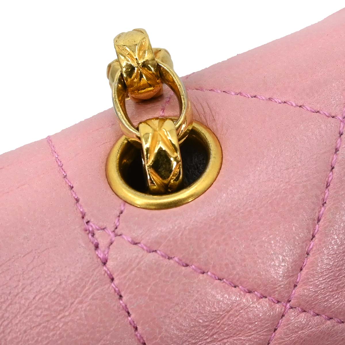 Chanel 1989-1991 Pink Lambskin Shoulder Bag