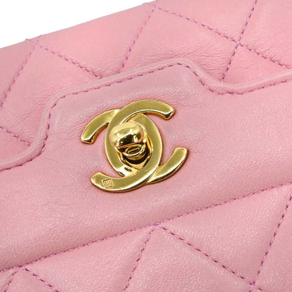 Chanel 1989-1991 Pink Lambskin Shoulder Bag