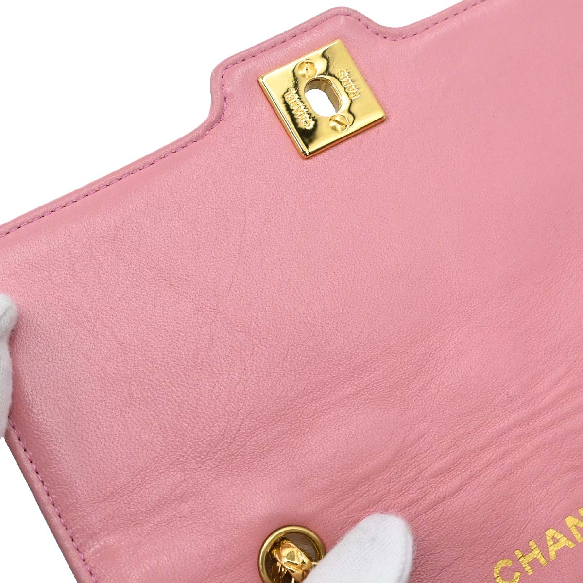 Chanel 1989-1991 Pink Lambskin Shoulder Bag