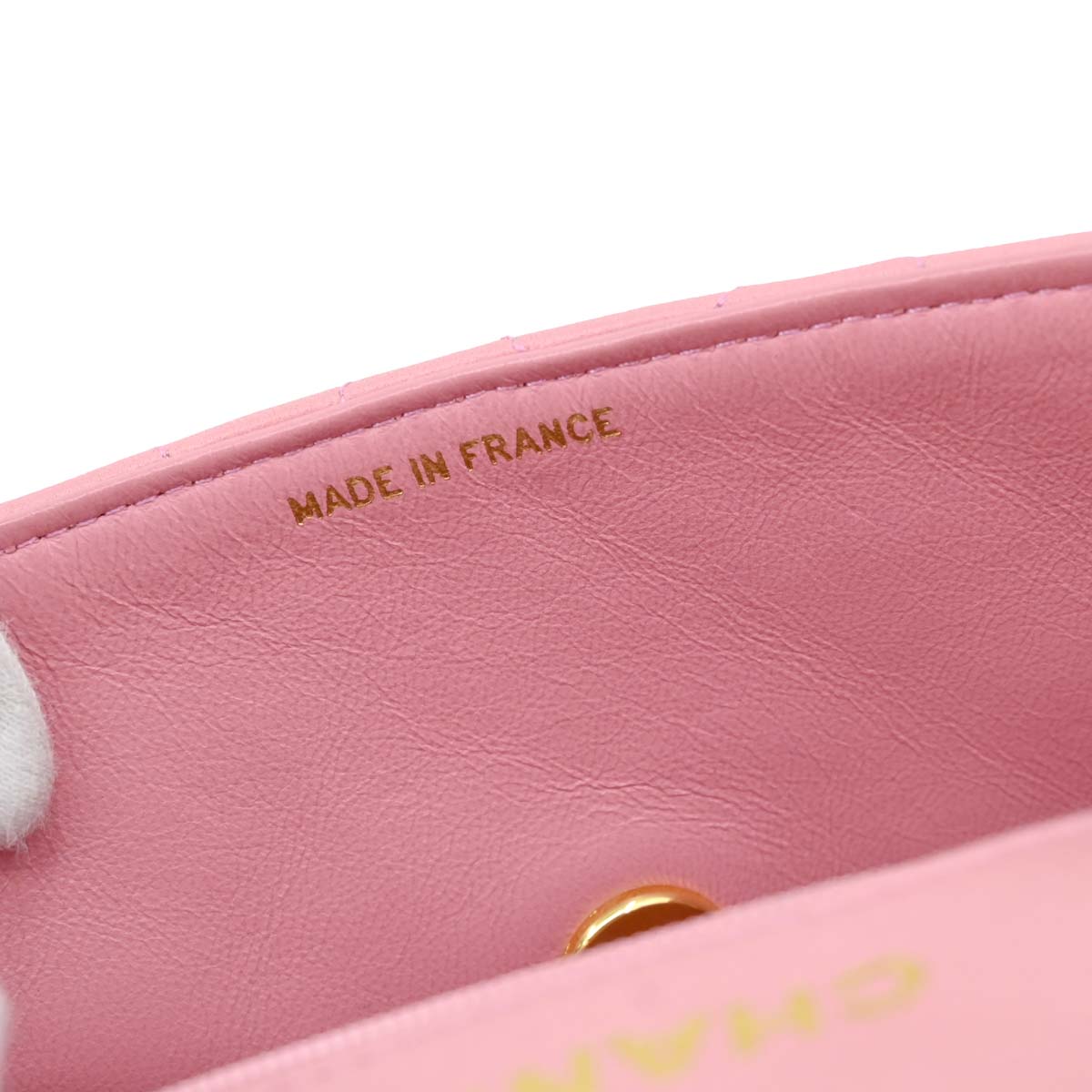 Chanel 1989-1991 Pink Lambskin Shoulder Bag