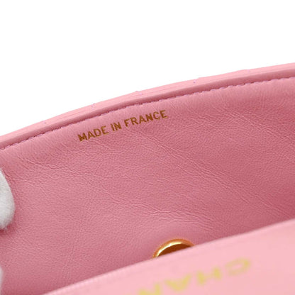 Chanel 1989-1991 Pink Lambskin Shoulder Bag