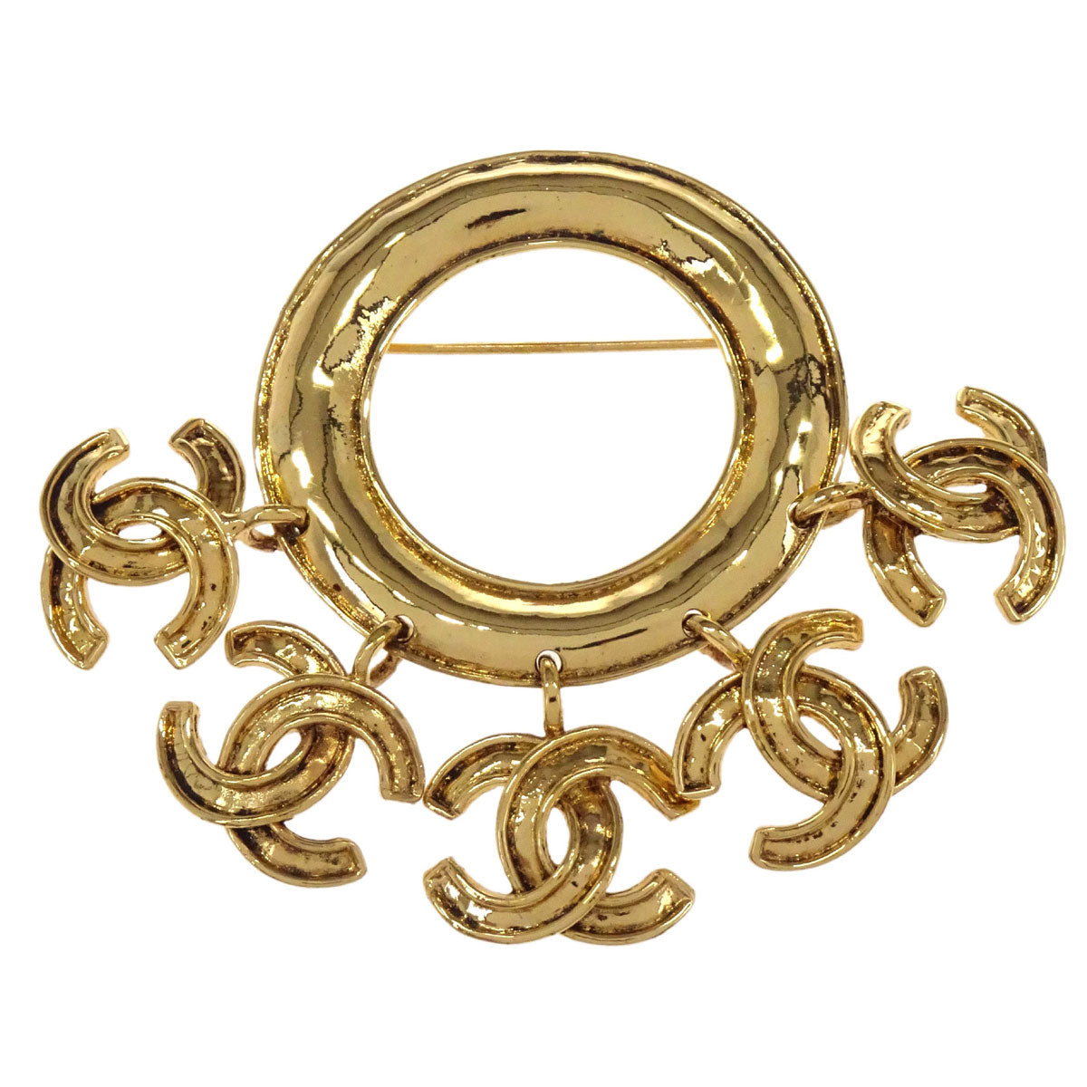 Chanel Dangle CC Brooch Pin Gold 94P