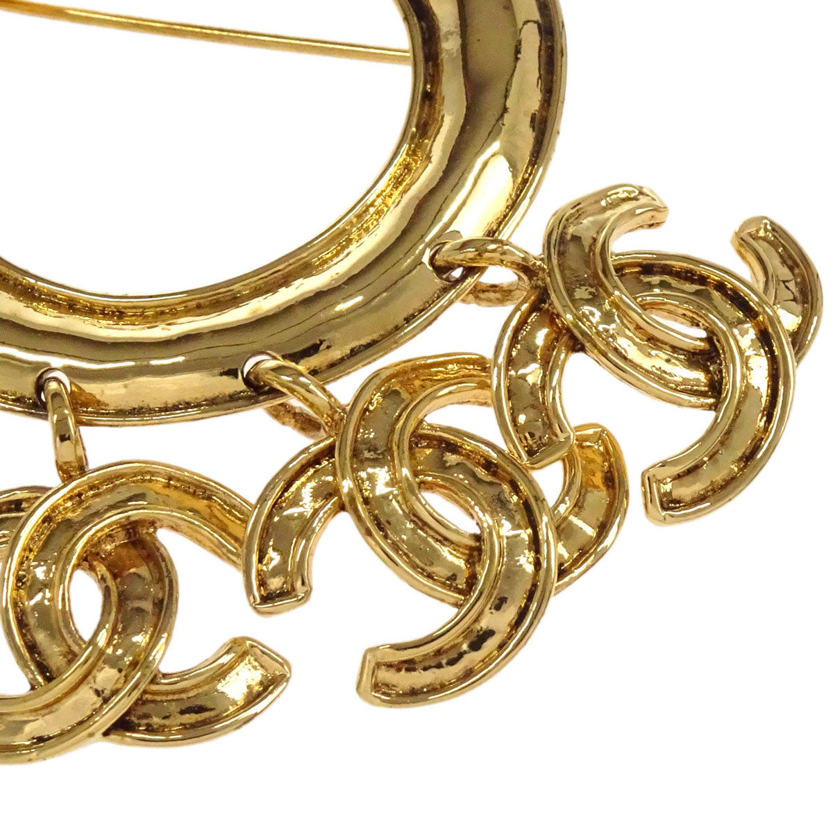 Chanel Dangle CC Brooch Pin Gold 94P