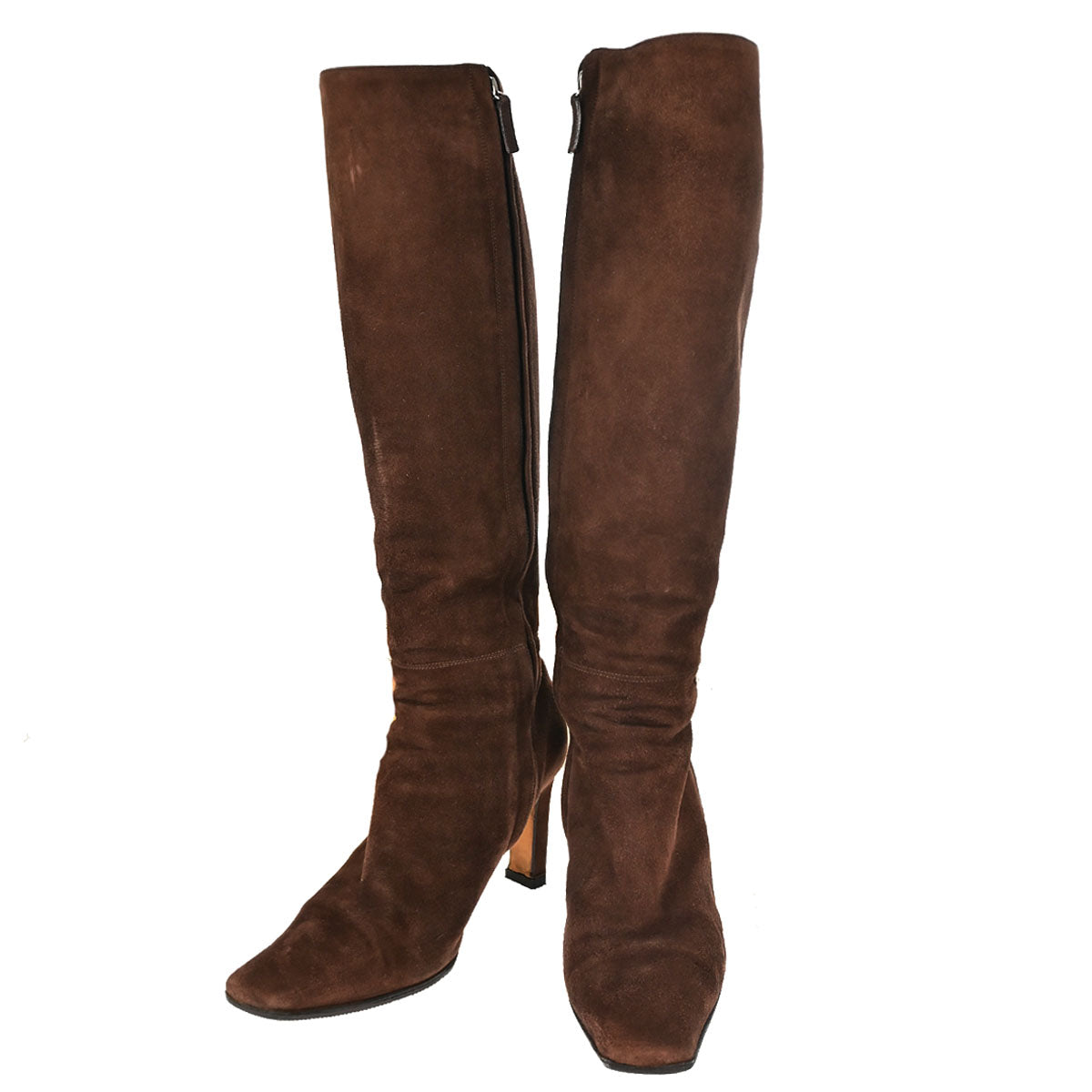 Chanel * Brown Suede Long Boots Shoes #36 1/2