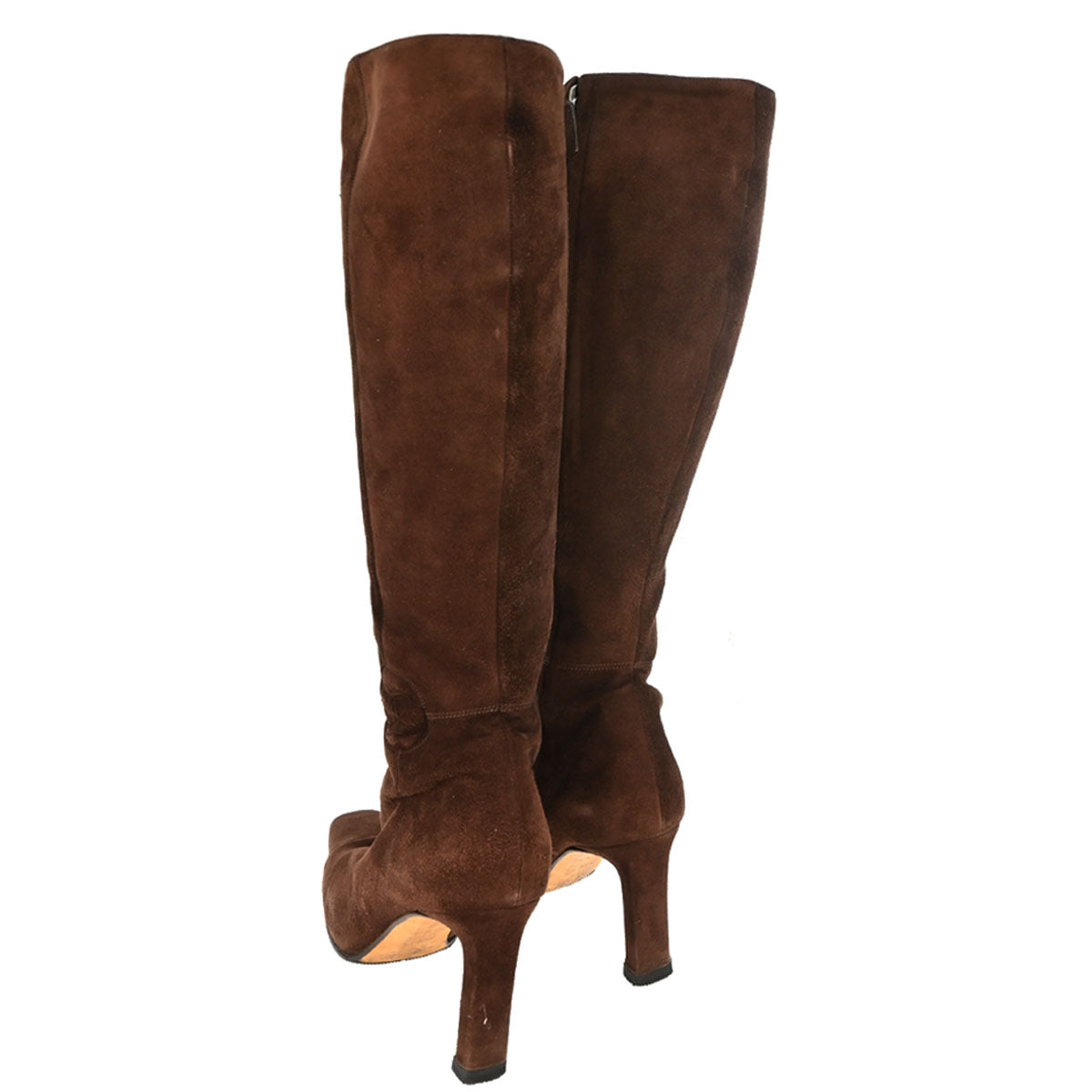 Chanel * Brown Suede Long Boots Shoes #36 1/2
