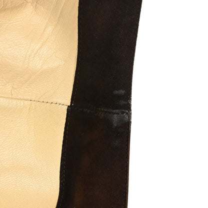 Chanel * Brown Suede Long Boots Shoes #36 1/2