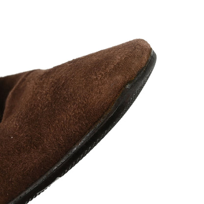 Chanel * Brown Suede Long Boots Shoes #36 1/2