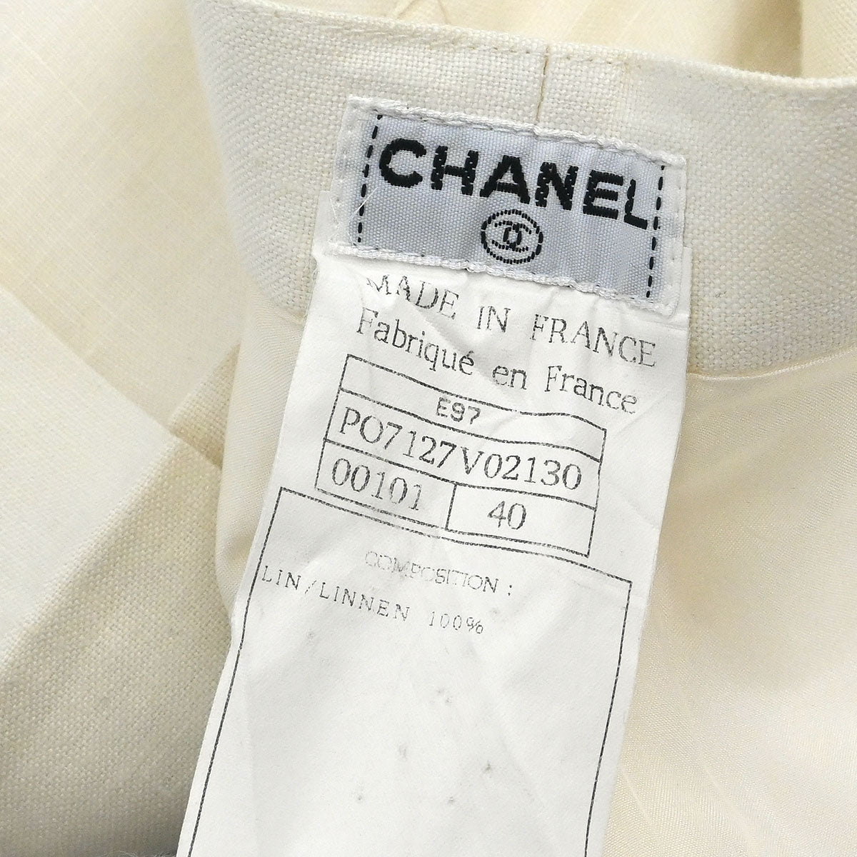 Chanel 1997 Long Pants White #40