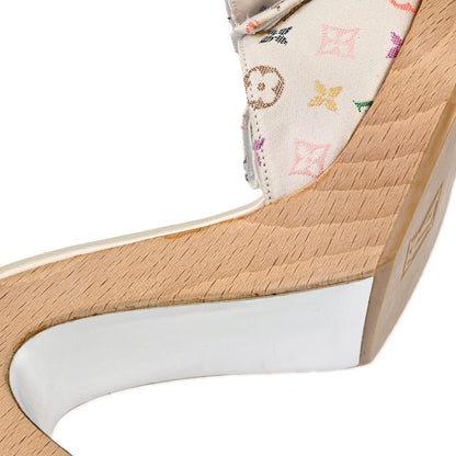 Louis Vuitton * White Monogram Multicolor Mules Shoes #37