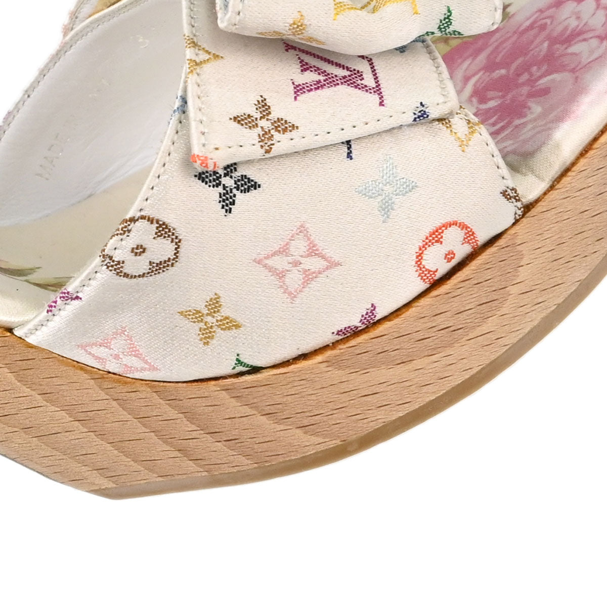 Louis Vuitton * White Monogram Multicolor Mules Shoes #37