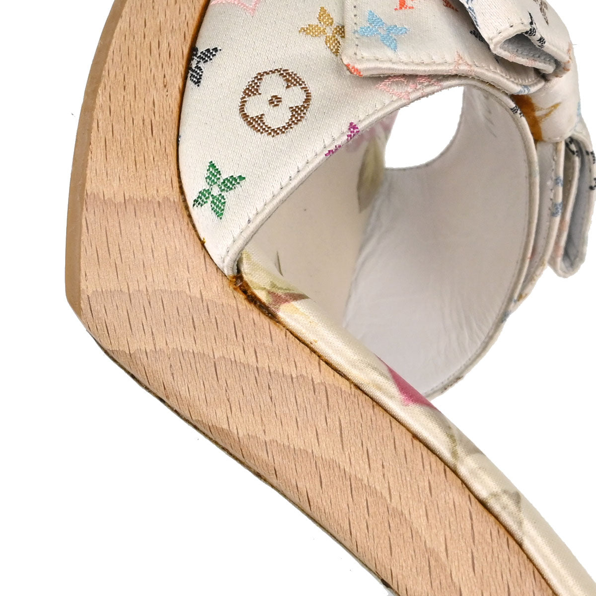 Louis Vuitton * White Monogram Multicolor Mules Shoes #37