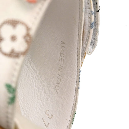 Louis Vuitton * White Monogram Multicolor Mules Shoes #37