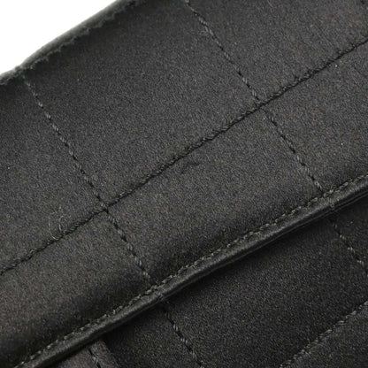 Chanel 2000-2002 Black Satin Camellia Choco Bar Shoulder Bag