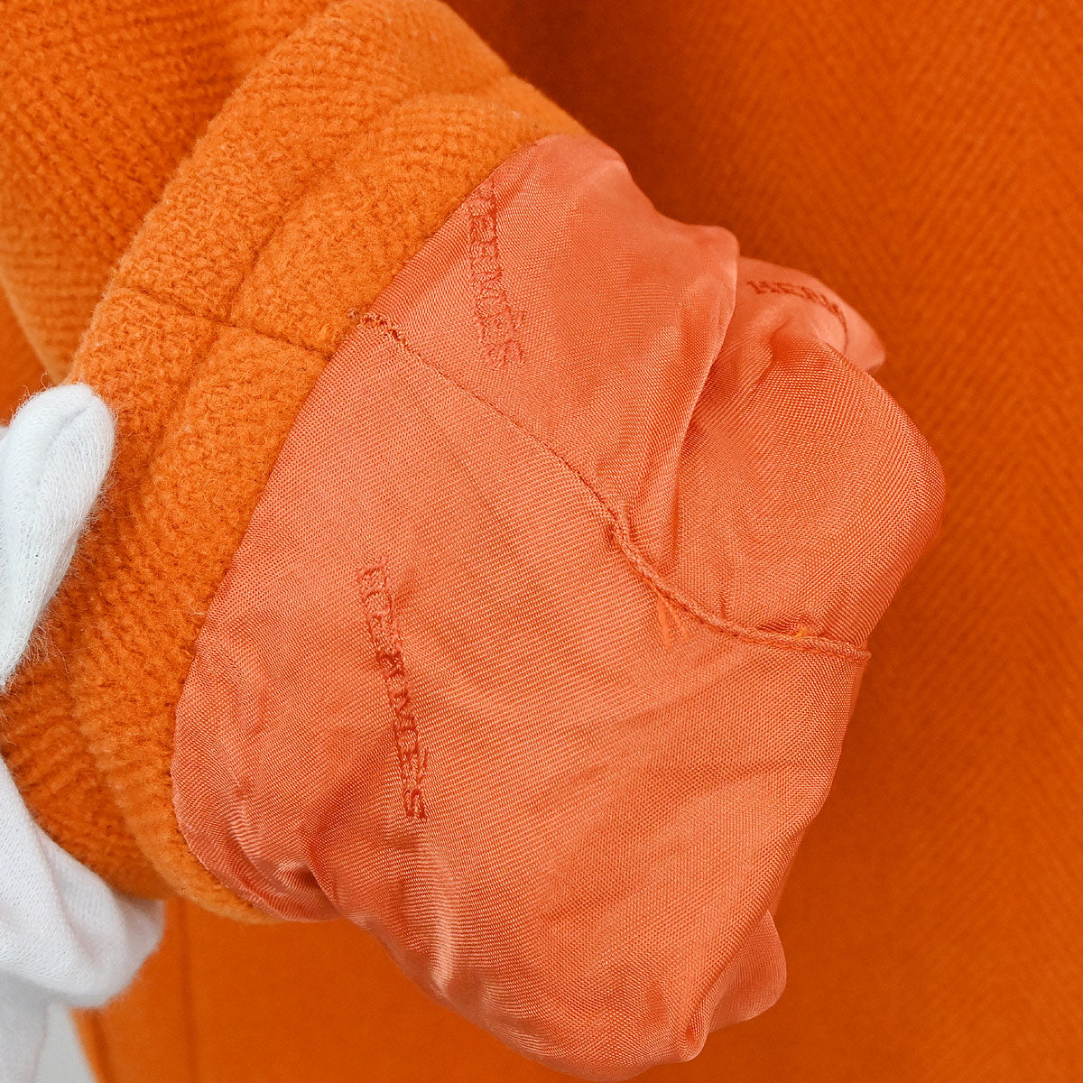 Hermes Duffel Coat Orange #46