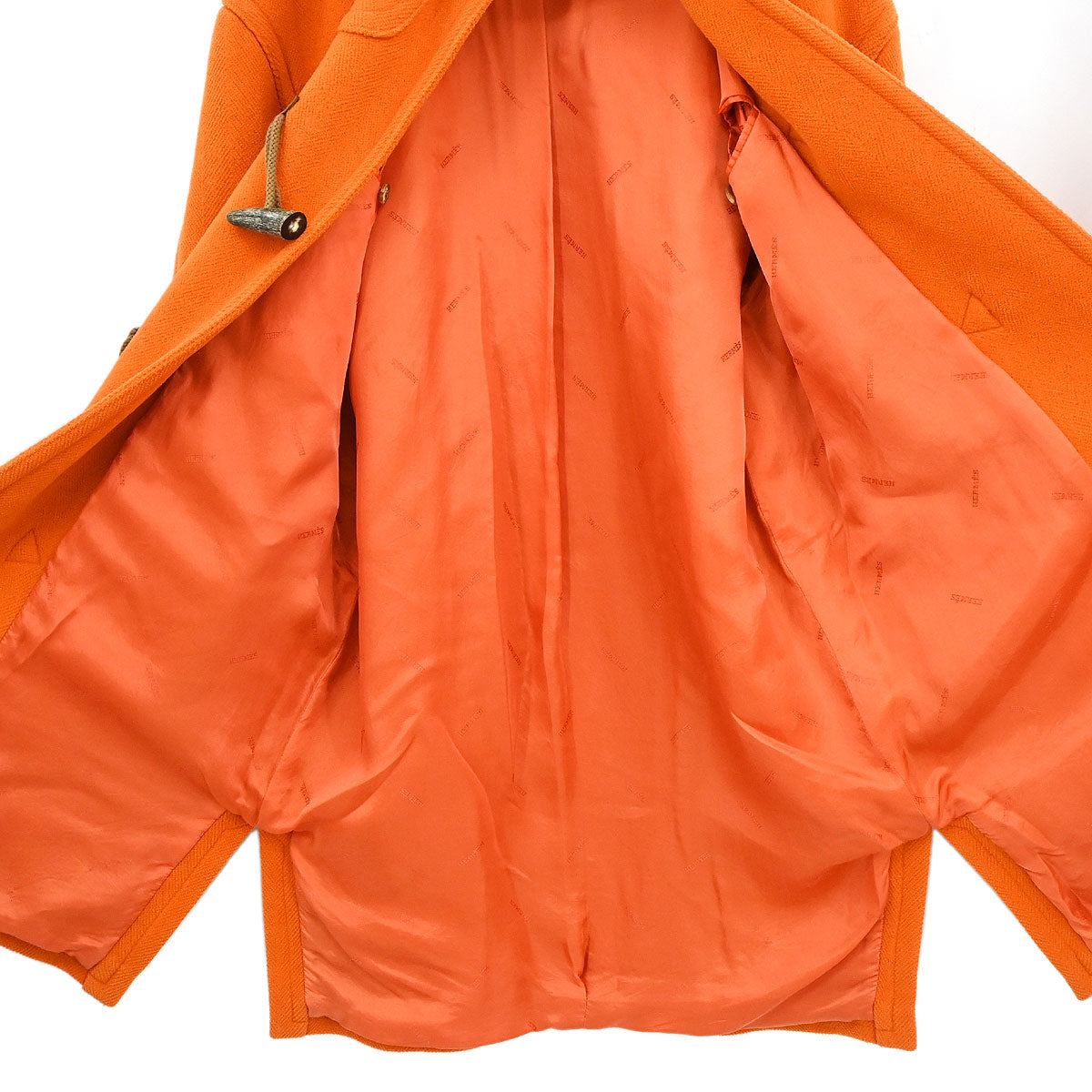 Hermes Duffel Coat Orange #46