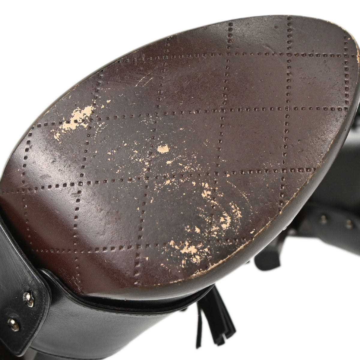 Chanel * Brown Leather Long Boots Shoes #37 1/2