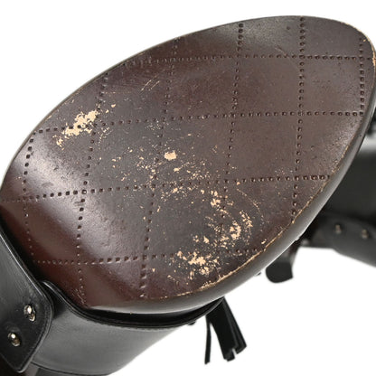 Chanel * Brown Leather Long Boots Shoes #37 1/2