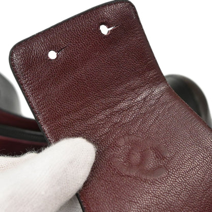 Chanel * Brown Leather Long Boots Shoes #37 1/2