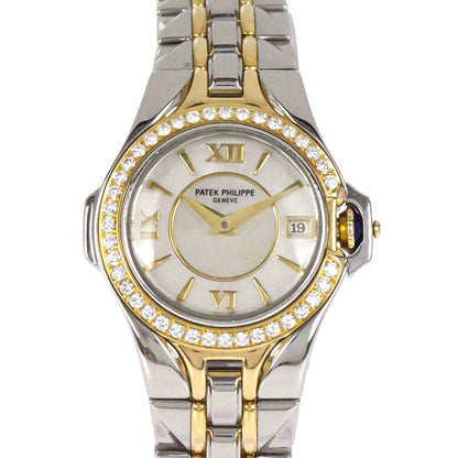 Patek Philippe Sculpture 26mm Ref.4891/1 Quartz Watch 18KYG SS Diamond
