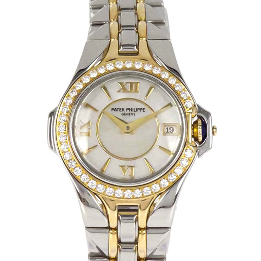 Patek Philippe Sculpture 26mm Ref.4891/1 Quartz Watch 18KYG SS Diamond