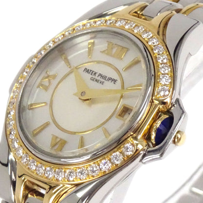 Patek Philippe Sculpture 26mm Ref.4891/1 Quartz Watch 18KYG SS Diamond