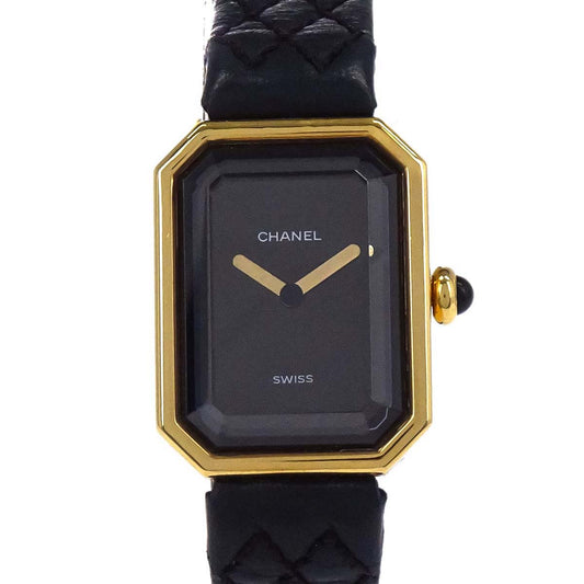 Chanel Premiere Quartz Watch Black Leather 18KYG