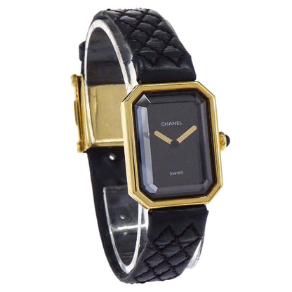 Chanel Premiere Quartz Watch Black Leather 18KYG