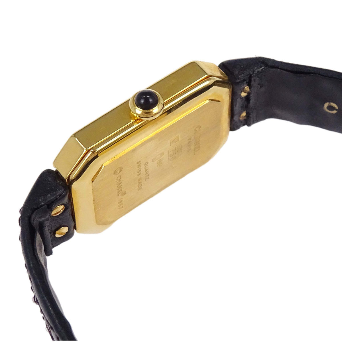 Chanel Premiere Quartz Watch Black Leather 18KYG