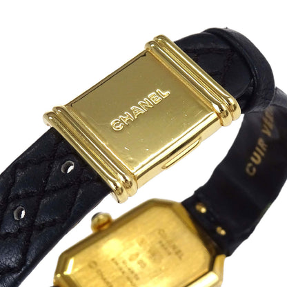 Chanel Premiere Quartz Watch Black Leather 18KYG