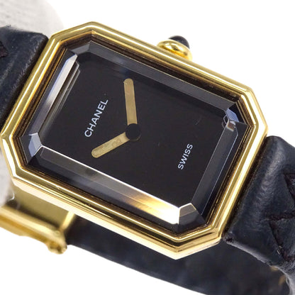 Chanel Premiere Quartz Watch Black Leather 18KYG