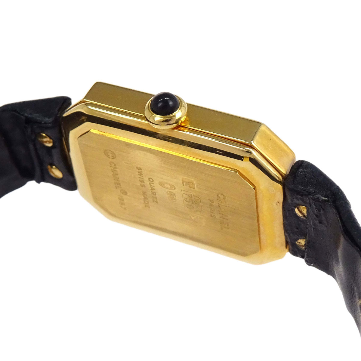 Chanel Premiere Quartz Watch Black Leather 18KYG