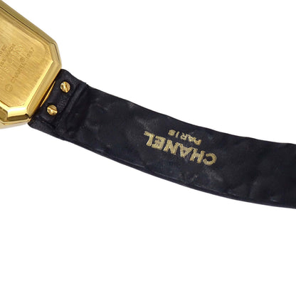 Chanel Premiere Quartz Watch Black Leather 18KYG