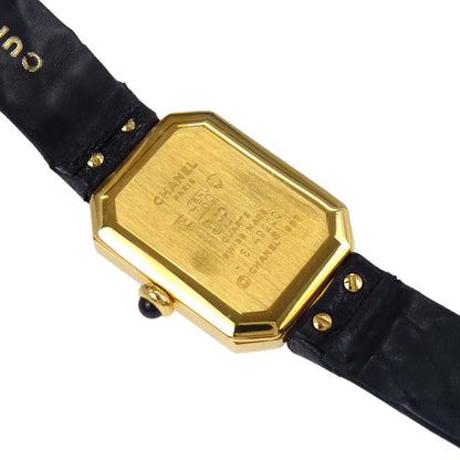 Chanel Premiere Quartz Watch Black Leather 18KYG