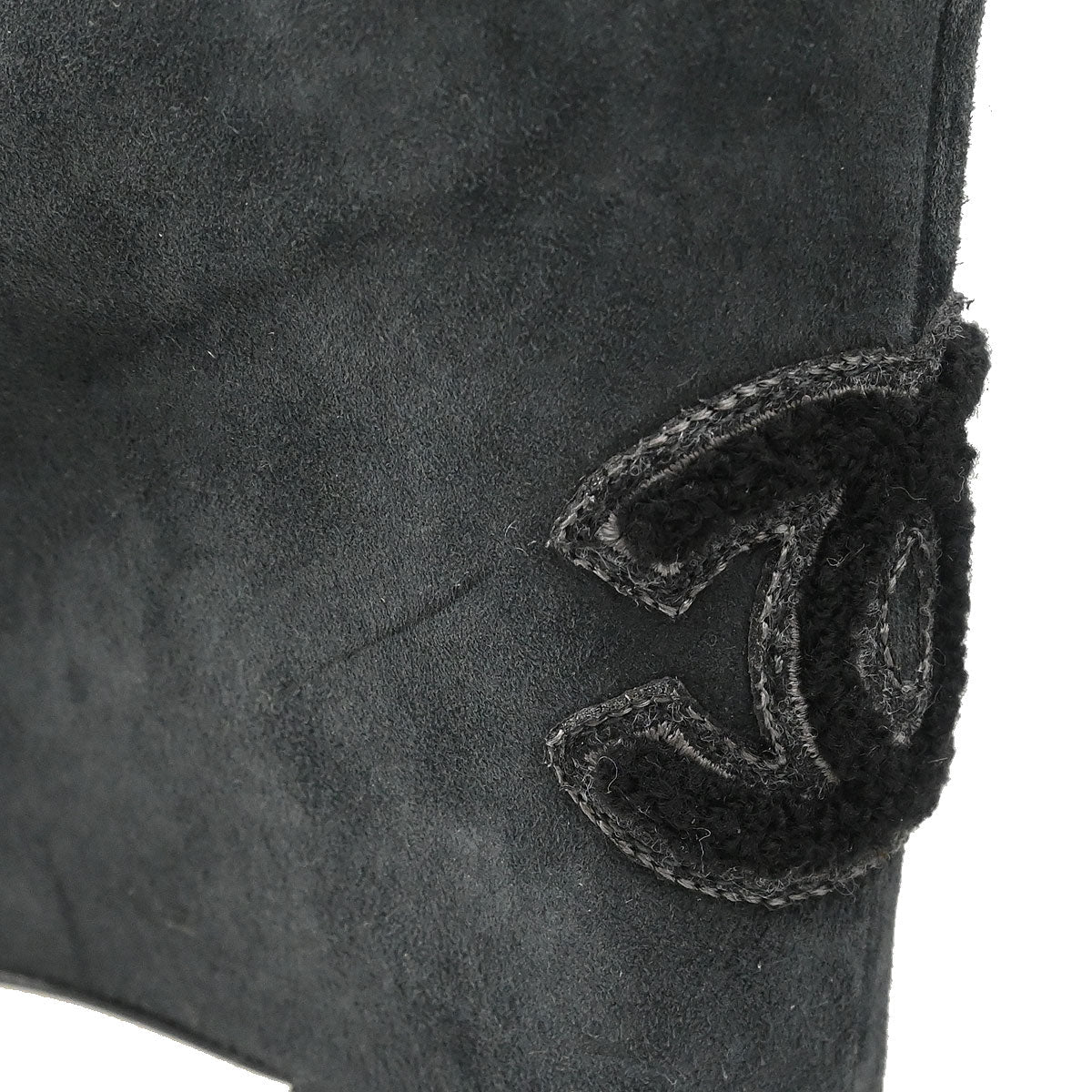 Chanel * Short Boots Gray Shoes #37 1/2