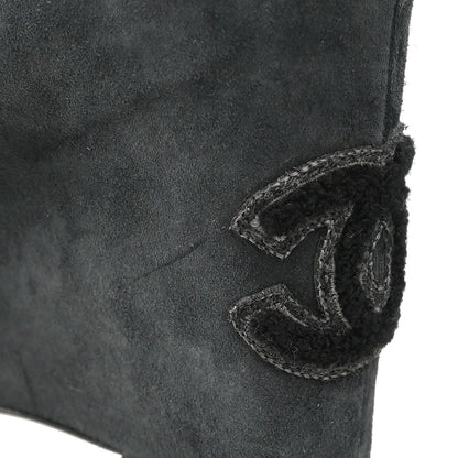 Chanel * Short Boots Gray Shoes #37 1/2