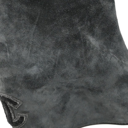 Chanel * Short Boots Gray Shoes #37 1/2