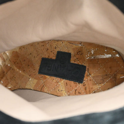 Chanel * Short Boots Gray Shoes #37 1/2