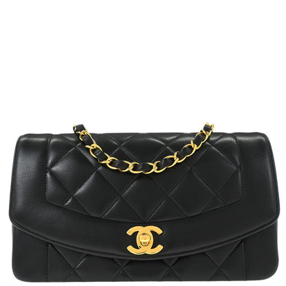 Chanel Black Lambskin Small Diana Shoulder Bag