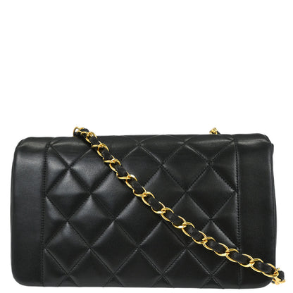 Chanel Black Lambskin Small Diana Shoulder Bag