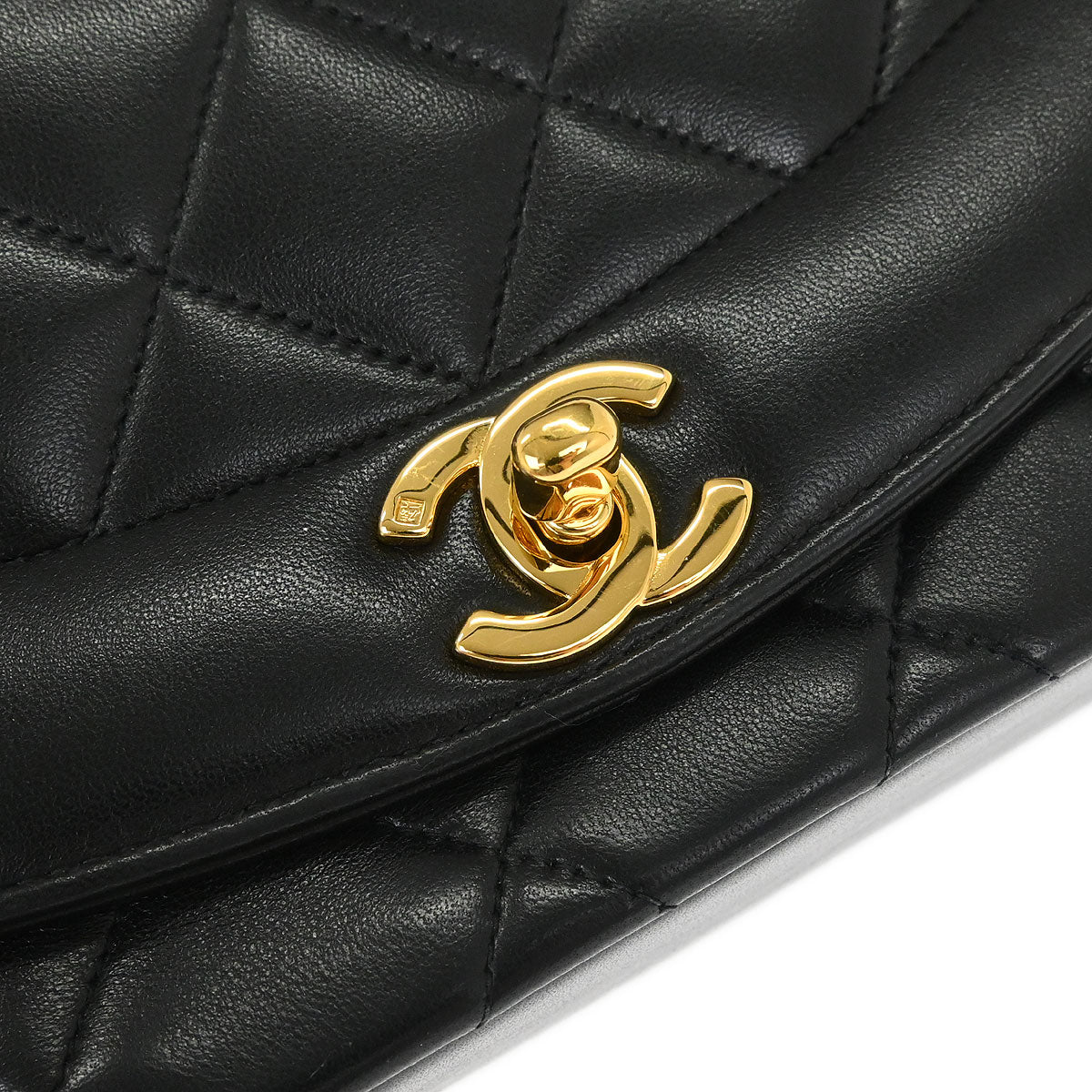 Chanel Black Lambskin Small Diana Shoulder Bag
