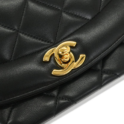 Chanel Black Lambskin Small Diana Shoulder Bag