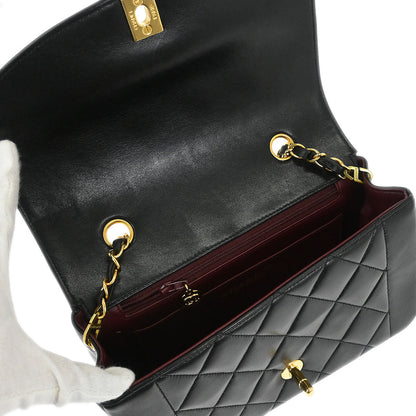 Chanel Black Lambskin Small Diana Shoulder Bag