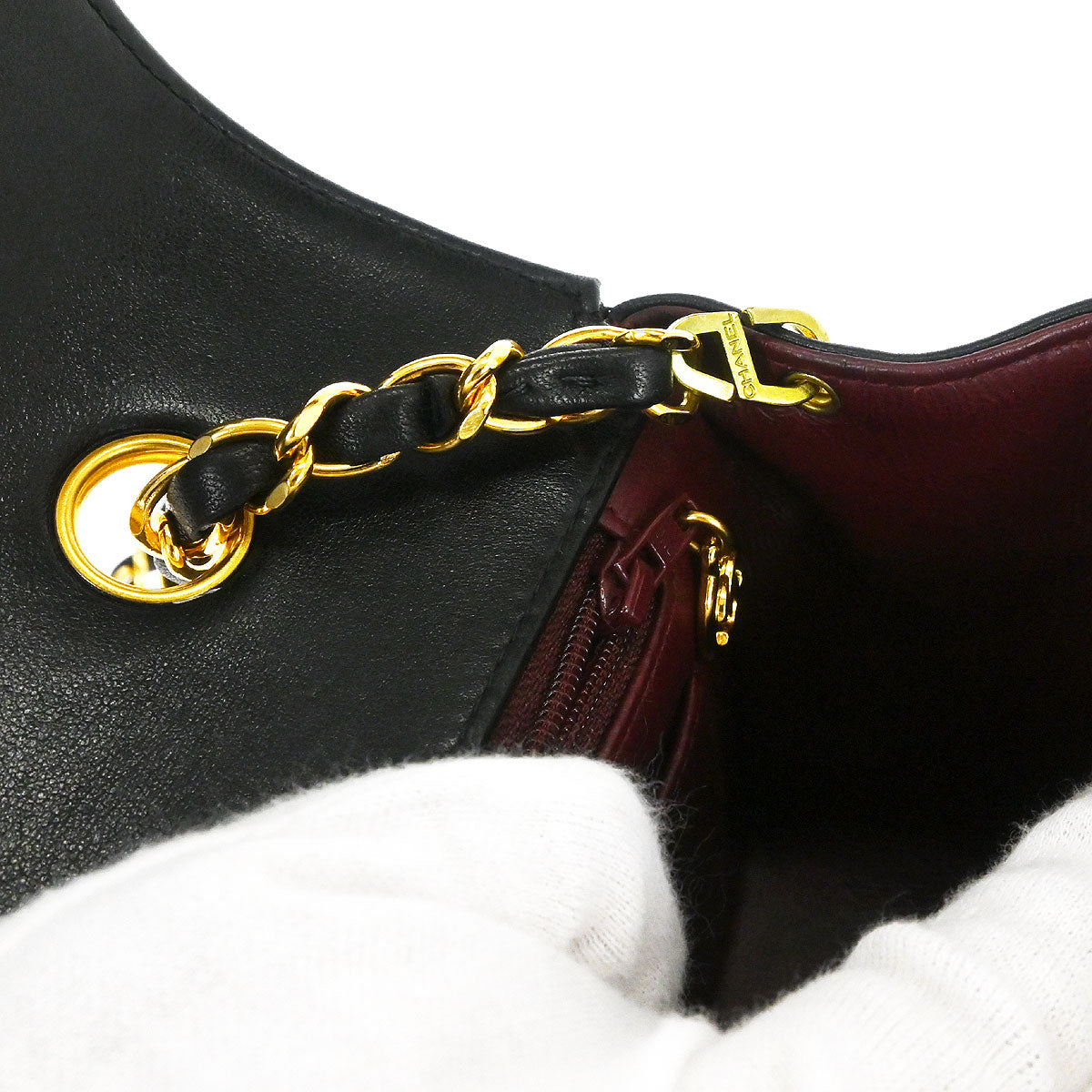 Chanel Black Lambskin Small Diana Shoulder Bag