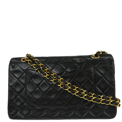 Chanel Black Lambskin Medium Classic Double Flap Shoulder Bag